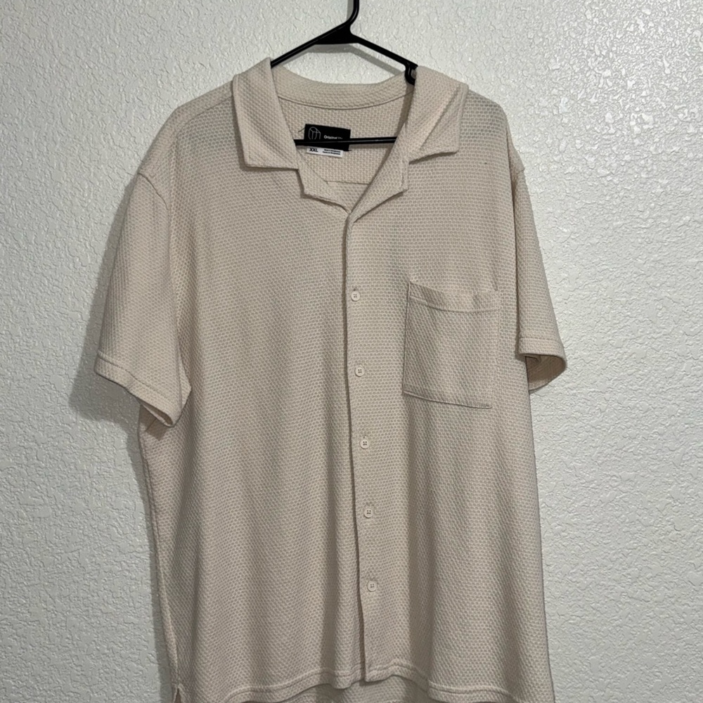 Original Use Cream Textured Button Down Shirt